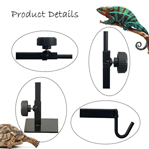 Reptile Lamp Stand,Lizard Heat Lamp Stand Height Adjustable 14.17-24.01" Floor Lamps Bracket Reptiles Tank Light Support for Reptile Glass Terrarium Amphibians Terrestrial Invertebrates Vivarium