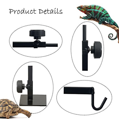 Reptile Lamp Stand,Lizard Heat Lamp Stand Height Adjustable 14.17-24.01" Floor Lamps Bracket Reptiles Tank Light Support for Reptile Glass Terrarium Amphibians Terrestrial Invertebrates Vivarium
