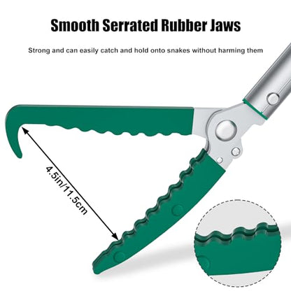 78" Extendable Snake Grabber Reptile Tongs Rattle Snake Catcher Wide Jaw Handling Tool with Lock and Comfortable Grip - size: 78 inch