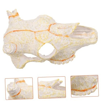 VICASKY Reptile Skull Hideout for Fish Tank Unique Resin Decoration for Aquariums and Terrariums Durable Faux Animal Skull Molding for Pet Reptiles