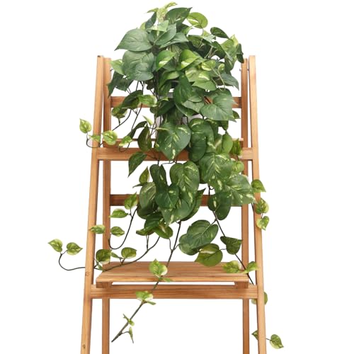 CEWOR Fake Plants Artificial Plants Indoor Faux Plant for Home Decor Silk Realistic Hanging Plants Potted Aesthetic Fake Pothos for Shelves Office Bedroom Bathroom Decor (Green) - size: 32in