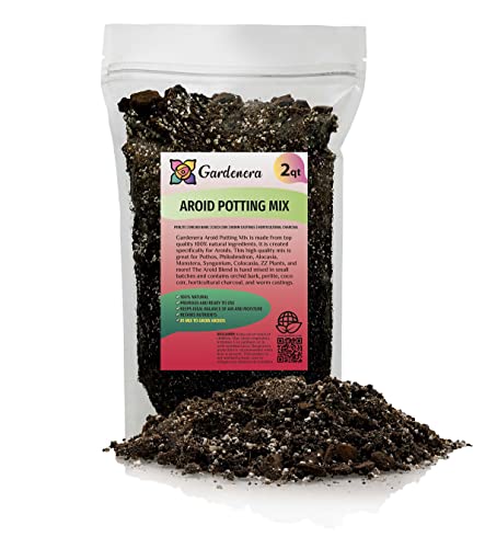 Premium Aroid Potting Mix - Soil Free Blend for Aroids - Growing Medium for House Plants by Gardenera - (2 Quart Bag) - color: AROID POTTING MIX, size: 2 Quart