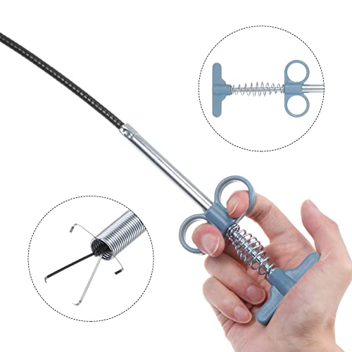 HARFINGTON Flexible Grabber Claw Pick Up Tool 24 Inch 4 Claws Stainless Steel Sewer Cleaning Hook Unclog Sink Sewer Hair Drain Cleaner Tool Sink Unclogger for Toilet Bathtub Sewer Green - color: Green, size: 24 Inch