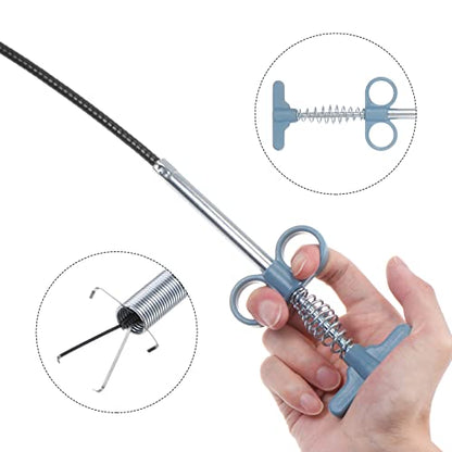 HARFINGTON Flexible Grabber Claw Pick Up Tool 79 Inch 4 Claws Stainless Steel Sewer Cleaning Hook Unclog Sink Sewer Hair Drain Cleaner Tool Sink Unclogger for Toilet Bathtub Sewer White - color: White, size: 79 Inch