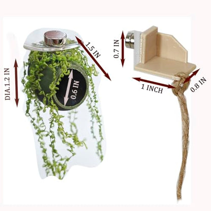 Jumping Spider Enclosure Accessories 4Pcs Cocoon-Shaped Jumping Spider Hideaway with Artificial Moss and 1 Pcs Resting Platform Magnetic Small Animal Shelter Toy (Light Green) - color: Light Green