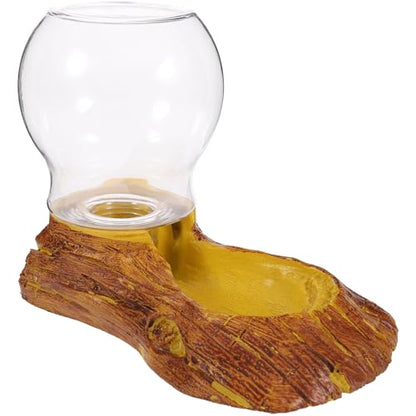 Mipcase Automatic Drinking Fountain Resin Turtle Lizard Waterer Water Dish Reptile Fountain Accessory for Tank Decor