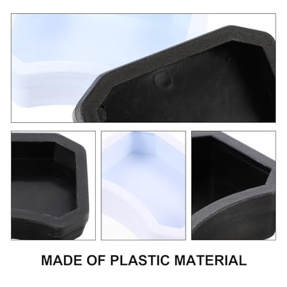 10pcs Reptile Water and Food Bowls Set, Small Lizard Feeding Dish for Geckos, Turtles, and Amphibians, Sturdy Plastic, White and Black, Suitable for Terrariums and Vivariums