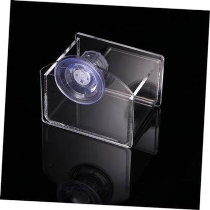 BESPORTBLE Suction Cup Reptile Feeder Water and Food Bowl Durable Transparent Feeding Container for Lizards Turtles and Geckos Space-Saving Design for Easy Installation and Cleaning