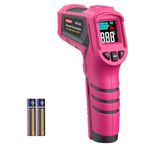 Wintact Laser Infrared Thermometer Gun Pink, -58°F to 1112°F Surface Heat Temperature Gun, Non-Contact Digital Thermometer for Kitchen Cooking Food, Pizza Oven, BBQ, Griddle, Soap Making, HVAC