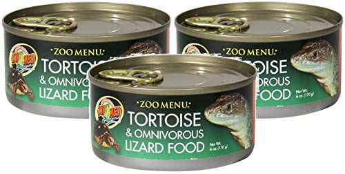 Zoo Med 3 Pack of Zoo Menu Canned Tortoise and Omnivorous Lizard Food, 6 Ounces Per Can