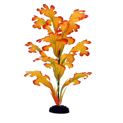 2-Pack 12 Inch Aquarium Silk Aquarium Plants, Artificial Plastic Plant | For Small Tank, Goldfish, Fish Hides (Yellow, 12 Inch) - color: Yellow