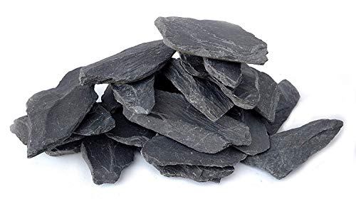 Natural Slate Stone 3 to 5 inch Rocks for Miniature and Fairy Garden, Aquascaping Aquariums, Reptile enclosures & Model Railroad. (5lbs) - size: 5 Pounds