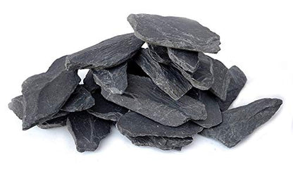 Natural Slate Stone 3 to 5 inch Rocks for Miniature and Fairy Garden, Aquascaping Aquariums, Reptile enclosures & Model Railroad. (5lbs) - size: 5 Pounds