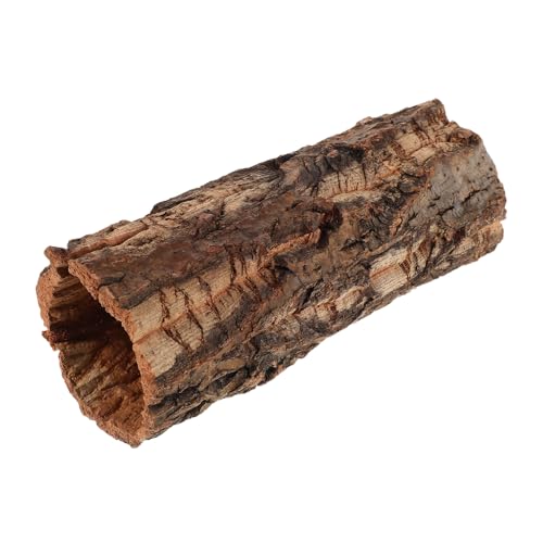 BESPORTBLE Reptile Hide Cave Tree Trunk Shelter for Gecko Lizard Tortoise Turtle with Natural Bark Texture Reptile Shelter Hideaway for Terrarium Decor - color: Coffee
