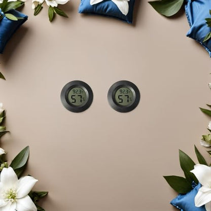 7Pcs Mini Hygrometer Thermometer for Terrarium Digital Humidity and Temperature for Reptile Tanks Compact and Portable Humidity Gauge for Bearded Dragon Accessories