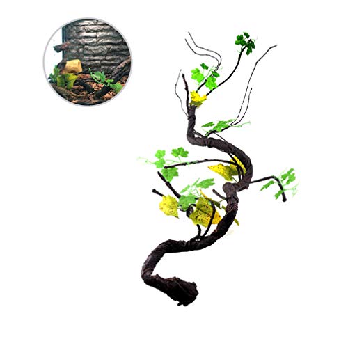 POPETPOP Reptile Vines for Climbing-Artificial Jungle Forest Bend Branch Terrarium Cage Habitat Decor for Lizard Spider Chameleon Snakes Gecko Frogs Small Pet