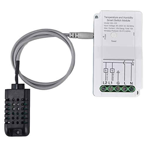 AYNEFY Smart Thermostat Controller Dual Output Temperature Humidity Switch Module with Probe for Greenhouse Reptile Incubator Home