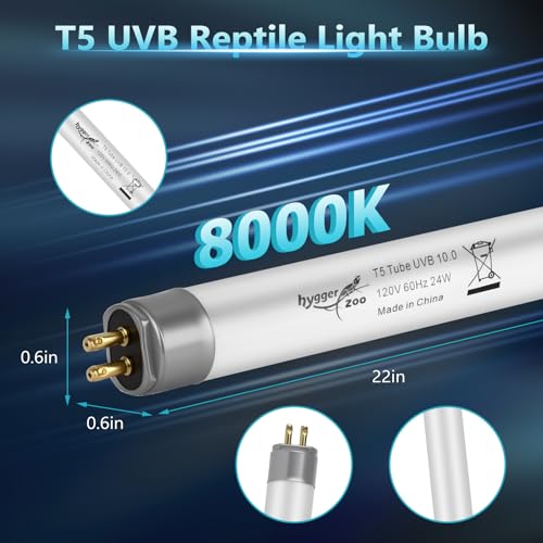 3-Pack UVB Reptile Light 10.0 Bulb 24W T5 Fluorescent Desert Lamp UVA for Bearded Dragon Tortoise Reptile & Amphibian - size: 24W-3PCS