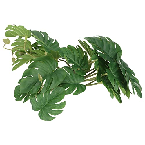 Artificial Palm Plants for Reptile Terrarium, Fun Plastic Turtle Leaf Decoration with Suction Cup, Reptile Plants, Terrarium Decor, Leopard Gecko Hide, Terrarium Jumping Spider Enclosure