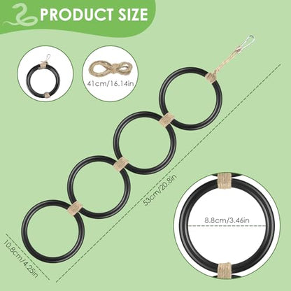 DBNESS 2PCS Snake Climbing Rings, Ball Python Enrichment Hoop Chain Toys, Adjustable Playground Reptiletank Cage Decor Accessories for Corn Snakes, Garter Snakes, Iguana, Lizards, Chameleons, Parrot