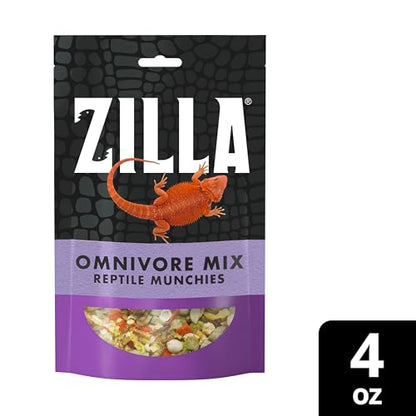 Zilla Reptile Munchies, Omnivore Mix, Dehydrated and Sun Dried Vegetables and Insects, 4 Ounces