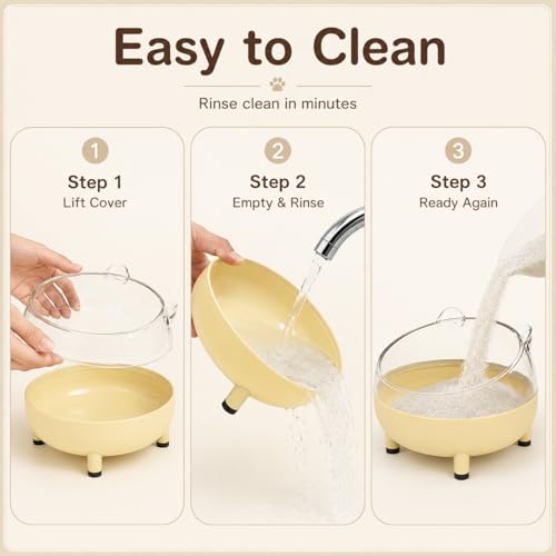 Meow&Woof Hamster Sand Bath Container, Large Sandbox Toilet Gerbil Batheoom, Tiny Chinchilla Dust Bathtub Sand Bath Box for Hamster Cage Accessories 5.2 Inch-Yellow - color: Yellow