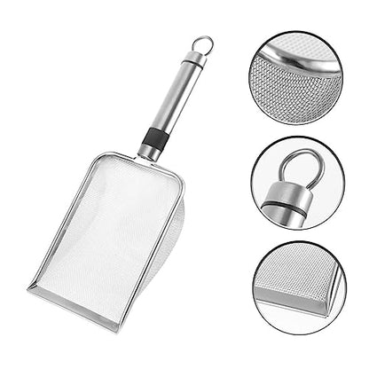 BESPORTBLE Metal Cat Litter Scoop Reptile Litter Shovel Comfortable Handle Deep Sifting Design for Easy Waste Cleanup Terrariums