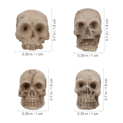 ABOOFAN 20pc Resin Mini Skulls - Halloween Skull Head Decor for Home Table & Garden