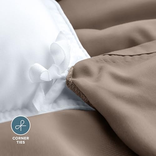 Bare Home Bedding Duvet Cover Extra Long Size - Premium 1800 Super Soft Collection - Lightweight, Cooling Duvet Cover - Soft Breathable Bedding (Twin/Twin XL, Taupe) - color: 09 - Taupe (No Comforter), size: Twin/Twin XL