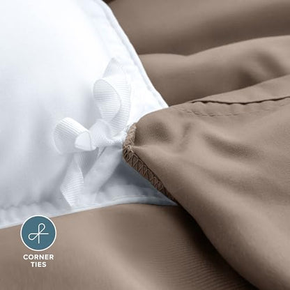 Bare Home Bedding Duvet Cover Extra Long Size - Premium 1800 Super Soft Collection - Lightweight, Cooling Duvet Cover - Soft Breathable Bedding (Twin/Twin XL, Taupe) - color: 09 - Taupe (No Comforter), size: Twin/Twin XL