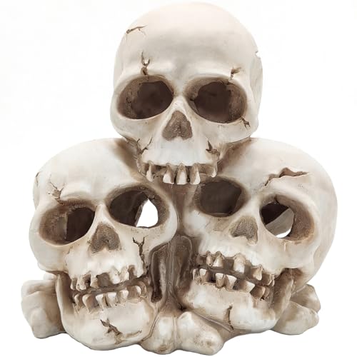 Resin Skull Aquarium Ornament, Hide Cave for Fish & Reptile Tank | Hide house for betta fish and reptiles to play, spacious resting cave, Halloween decor for aquarium and reptile tank