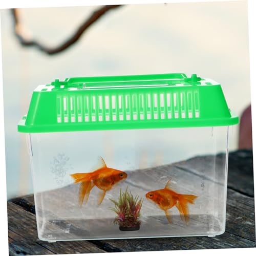 balacoo Turtle Tank Mini Fish Tank- Plastic Handheld Fish Tank for Turtle and Pet Fish, with Lid for Home and Store Office Desk Reptile Carrier