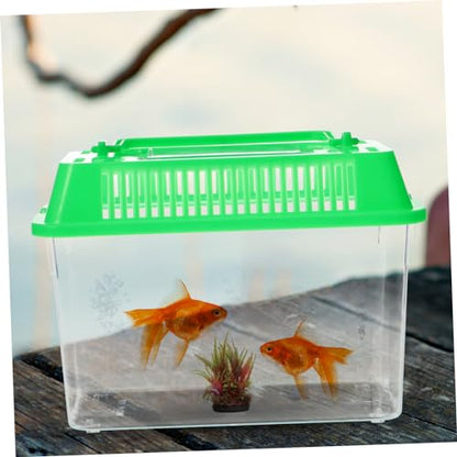 balacoo Turtle Tank Mini Fish Tank- Plastic Handheld Fish Tank for Turtle and Pet Fish, with Lid for Home and Store Office Desk Reptile Carrier