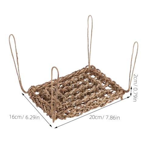 Toyvian Reptile Hammock Woven Swing for Bearded Dragons Durable Straw Design Easy to Install Hanging Bed for Lizards and Pets Versatile Habitat Accessory