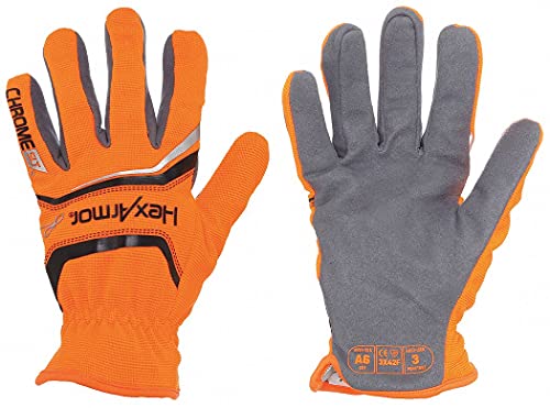 HexArmor Cut and Puncture Resistant Synthetic Leather Palm Work Gloves | Chrome SLT ® Series 4072 | Large - color: Chrome Slt 4072, size: Large