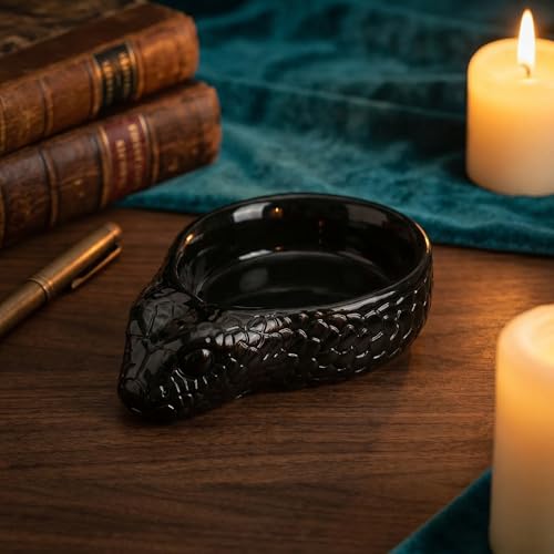 Resin Reptile Water Dish for Gecko, Snake, Tortoise & Lizards（Black） | Heavy Stable Base • Natural Rock Design • Water & Food Use • Easy to Clean - color: black