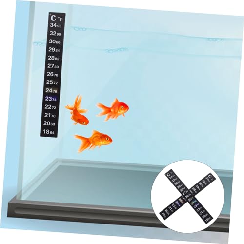 Cabilock 2Pcs Aquarium Thermometer Sticker Easy Stick Thermometer Strip for Fish Tanks Safe Material Temperature Range for Aquariums and Reptiles