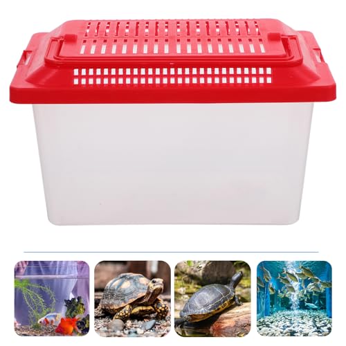 Portable Fish .08X4.33X4.33 Inch Handheld Aquarium Transparent Turtle Box Compact Plastic Pet Hamster Carrier for Travel and Home Use - size: 18x11cm