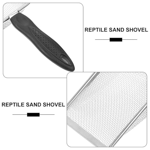 YARNOW Reptile Sand Scoop: Heavy Duty Stainless Steel 6-Mesh Sifter - Narrow Corner Litter Shovel - Substrate Cleaner for Terrariums Vivariums Mesh Size 3.8X3.8mm