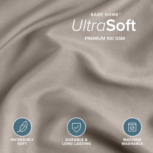 Bare Home Bedding Duvet Cover Extra Long Size - Premium 1800 Super Soft Collection - Lightweight, Cooling - Soft Breathable Bedding Duvet Cover (Twin/Twin XL, Khaki) - color: 11 - Khaki (No Comforter), size: Twin/Twin XL