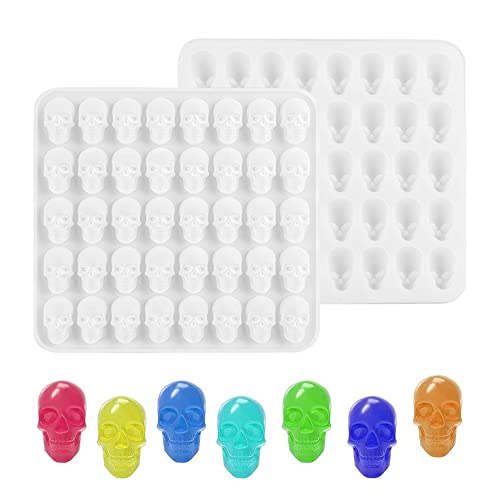 40 Cavity Mini Skull Pendant Epoxy Resin Mold Small Skull Jewelry Casting Molds Earrings Resin Molds Gummy Skull Silicone Mold for DIY Crafts Charms
