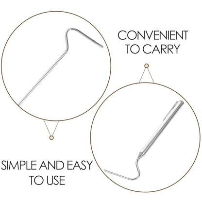 Healifty Retractable Stainless Steel Snake Grabber Tool Adjustable Collapsible Snake Catcher Hook for Safe Reptile Handling