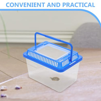 Yardwe 8pcs Turtle Habitat - Portable Clear Aquatic Pet Reptile Box with Lid Large Plastic Carrier Enclosure for Spider Tortoise Gecko Snake Transport Bin for Outdoor Use