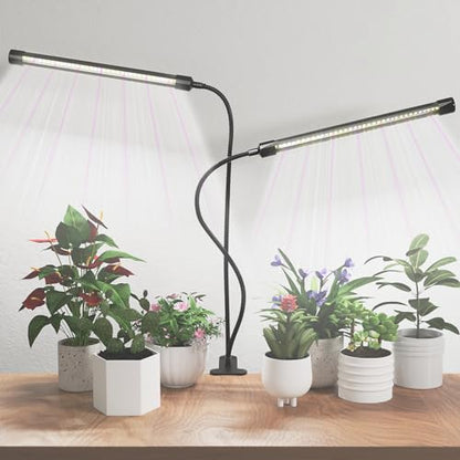 GHodec Grow Light,Full Spectrum White 84 LED Clip Plant Lights for Indoor Plants Growing, 4/8/12H Timer & 5 Dimmable Levels (80W) - size: 80W