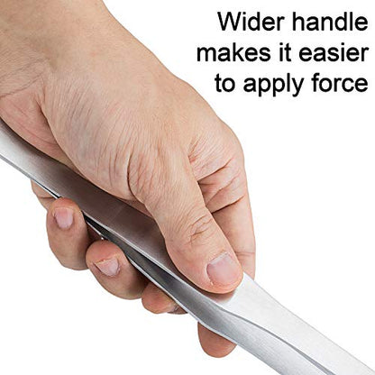 OIIKI 15 inch Curved Aquarium Tweezers, Stainless Steel Polished Tongs Tweezers with Precision Serrated Tips for Garden, Kitchen, Indoor & Outdoor - size: 15 inch Curved (1 PCS)