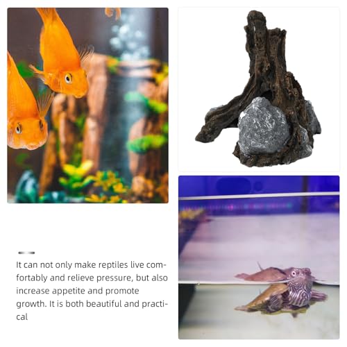 Tortoise Climbing House Reptile Hiding Cave Natural Bark Hideout Platform for Turtle Lizard Habitat Decor Pet Shelter Hideaway