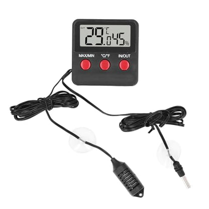 Omabeta Mini Digital Temperature and Humidity Meter with 2 Probes for Incubator,Portable Hygrometer Temperature Monitor for Reptile Tank,Compact Size