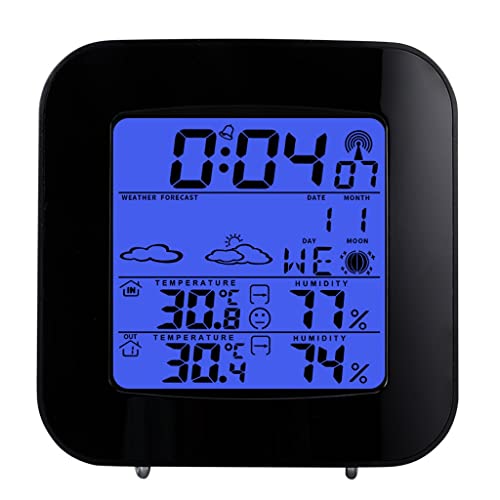 Barometer Indoor and Outdoor Hygrograph with Backlit Clock Electronic Weather Forecast Desk