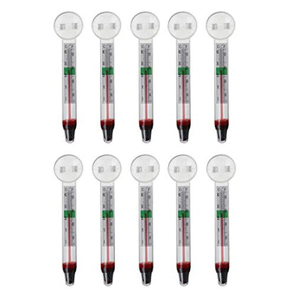 10 Pieces Aquarium Floating Thermometer Fish for Tank Thermometers Easy to Read No Messy Wires Suck Inside of Terrarium Aquarium Fish Tank Digital Scale Stick on Thermostat Thermometer Strip Display