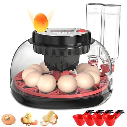 12-24 Egg Incubator with Automatic Egg Turning and Humidity Control,Water Refill,Egg Candler,Incubators for Hatching Chicken,Ducks,Goose,Quail,Pigeon,Parrot,Turkey for Farm, Home,Science Classroom